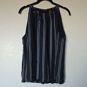 Club Monaco Dark Blue and White Striped Blouse